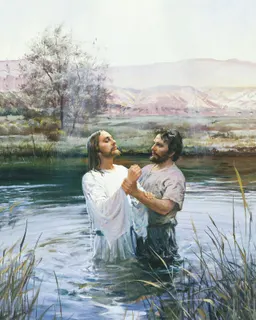 John the Baptist Baptizing Jesus (John Baptizing Jesus) by Harry Anderson