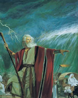 Moses Parting the Red Sea by Robert T. Barrett