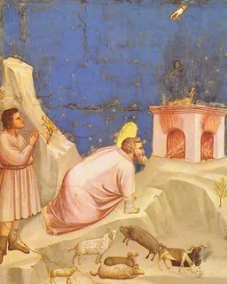 Joachim's Sacrificial Offering by Giotto di Bondone