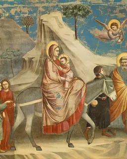 Flight into Egypt by Giotto di Bondone