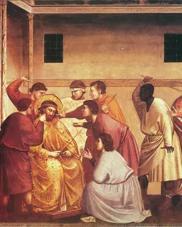 Flagellation (Mocking of Christ) by Giotto di Bondone