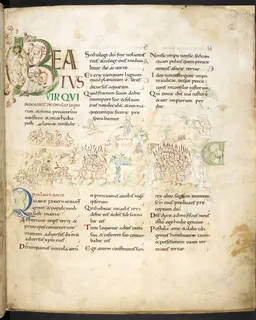 Harley Psalter, fol. 2r (Beatus Vir) by Master of the Harley Psalter