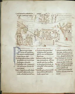 Harley Psalter, Psalm 108 (fol. 55v) by Master of the Harley Psalter