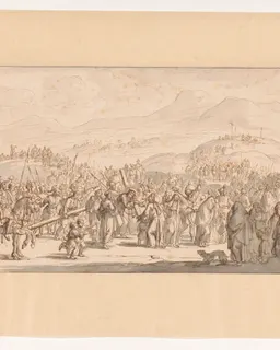 De kruisdraging by Jan Luyken
