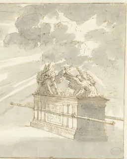 Mozes staande bij de Ark des Verbonds by Jan Luyken