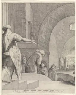 Aanbidding door de herders (middelste blad) by Jan Saenredam