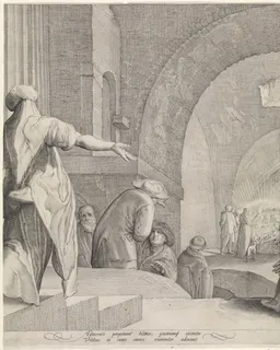 Aanbidding door de herders (middelste blad) by Jan Saenredam