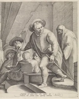 Aanbidding door de herders (rechter blad) by Jan Saenredam