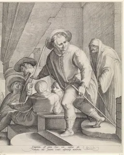 Aanbidding door de herders (rechter blad) by Jan Saenredam