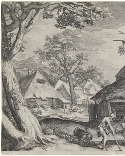 Verloren zoon als varkenshoeder by Jan Saenredam