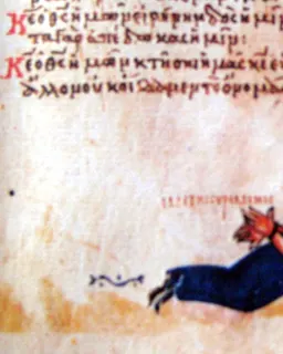 Angel of Protection (Khludov Psalter, Psalm 91) by Master of the Khludov Psalter