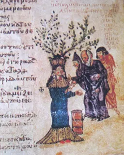 Charity to the Poor (Khludov Psalter, Psalm 41) by Master of the Khludov Psalter