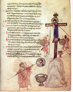 The Crucifixion with Iconoclasts (Khludov Psalter, fol. 67r) by Master of the Khludov Psalter