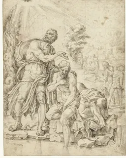 Doop van Christus by Maarten van Heemskerck