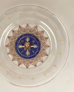 Plate with cross and head of Christ by Anonymous