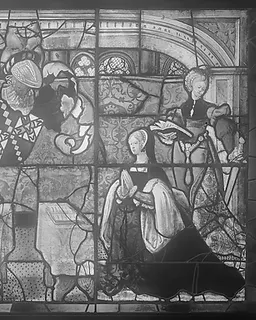 Saint Catherine and Saint John with a donor and his wife by Anonymous