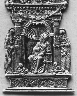 Virgin and Child Enthroned with Saints Anthony Abbot and Jerome by Moderno (Galeazzo Mondella)