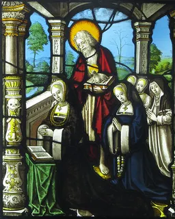 Saint John the Baptist with Five Kneeling Women by Anonymous