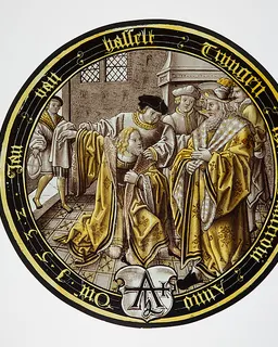 The Prodigal is Given the Best Coat (one of eight scenes from the story of the Prodigal Son) by Anonymous