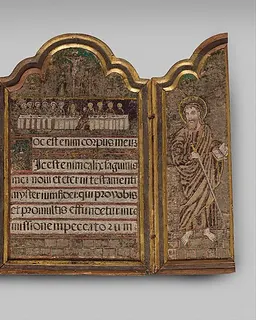 The Institution of the Eucharist at the Last Supper with St. Peter and St. Paul by Anonymous