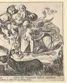 Angels Lifting Virgin and Child, from "Episodes from the New Testament" by Pierre Brebiette