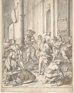 Christ Driving the Money Changers from the Temple by Matthias Scheits