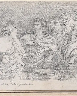 The Infant Moses before Pharaoh, after Giovanni Battista Ruggieri by Jean Robert Ango