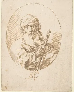 Half-length Figure of St Paul in an Oval by Antonio del Castillo y Saavedra