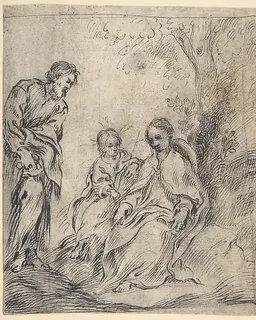 The Youthful Baptist with his Parents by Antonio del Castillo y Saavedra