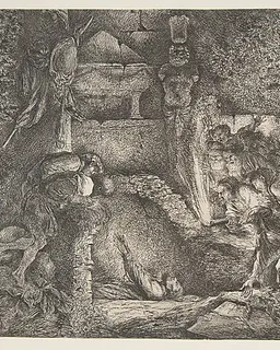 Raising of Lazarus by Giovanni Benedetto Castiglione (Il Grechetto)