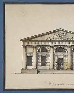 Project for the Riding-School of the Horse Guards in Saint Petersburg - Elevation of the Side Entrance by Giacomo Quarenghi