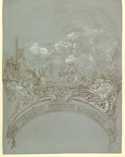 Ceiling Design with the Presentation in the Temple by Gregorio de' Ferrari