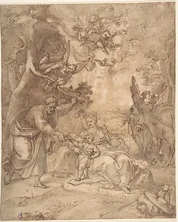 Rest on the Flight to Egypt by Anonymous, Netherlandish, 16th century