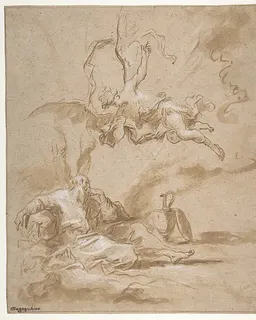 Elijah Visited by an Angel in the Wilderness (1 Kings 19:4-8) by Alessandro Magnasco