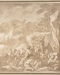 Moses and the Chosen People Behold the Drowning of the Egyptian Army in the Red Sea by Domenico Piola