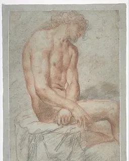 Study of a seated male figure (Ecce Homo?) by Juan Carreño de Miranda