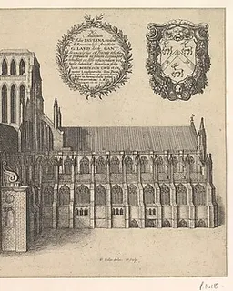 Saint Paul's, South side (Ecclesiae Cathedralis St. Pauli, A Meridi Prospectus), from "The History of St. Paul's Cathedral in London" by Wenceslaus Hollar