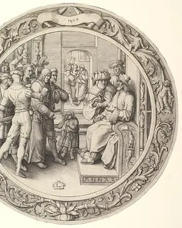 Christ before Annas, from the Circular Passion by Lucas van Leyden
