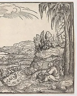 Landscape with Saint John the Evangelist by Virgil Solis