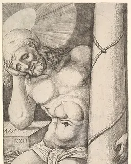 The Man of Sorrows at the Column by Nicolaas Hogenberg
