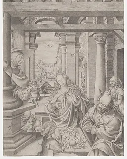 The Adoration of the Shepherds by Frans Crabbe van Espleghem