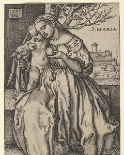 The Virgin and Child with the Parrot by Sebald Beham