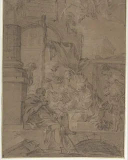 The Adoration of the Shepherds by Sébastien Bourdon