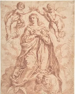 Coronation of the Virgin by Anonymous, Spanish, 17th century
