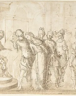 Christ Brought Before Pontius Pilate by Anonymous, Spanish, School of Seville, 17th century