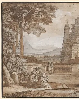 Queen Esther Approaching the Palace of Ahasuerus by Claude Lorrain (Claude Gellée)