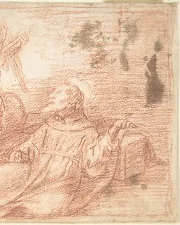 Saint Francis and an Angel with a Viola da Braccio (The Ecstasy of Saint Francis) by Anonymous, Spanish, School of Seville, 17th century