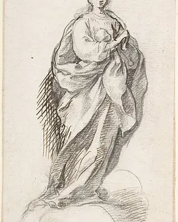 Virgin of the Immaculate Conception Standing on Clouds by Pedro  Duque Cornejo
