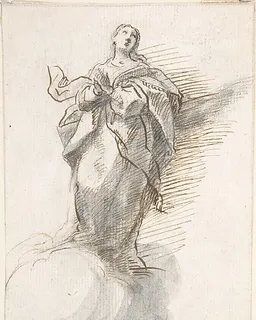 Virgin of the Immaculate Conception Standing on Clouds by Pedro  Duque Cornejo