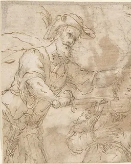 Decapitation of a Female Martyr (Saint Catherine of Alexandria?) by Anonymous, Spanish, School of Seville, 17th century